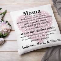 Mama Kissen personalisiert mit Namen - Geschenk zum Muttertag - Geschenke Frauen Bild 1