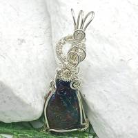 Schmuckanhänger Boulder Opal tropfenförmig in Sterlingsilber Bild 9