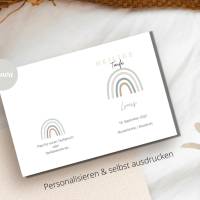 Canva Design | Kirchenheft Taufe digital | Regenbogen | Mint | Neutral | Personalisiert | Sofort Download | selbst druck Bild 2
