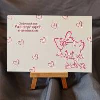 Schöne Postkarte / süße Katzenmotive / besondere Anlässe / liebevolle Gestaltung / Karte zur Geburt / Karte mit Herzen Bild 1