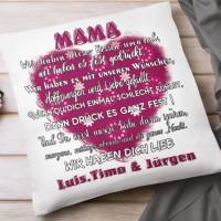 Mama Kissen mit Namen - Geschenk zum Geburtstag Mama - Geschenke für Frauen Bild 1