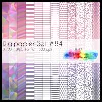 Digipapier Set #84 (pink, rosa, lila) abstrakte & geometrische Formen  zum ausdrucken, plotten & mehr Bild 1
