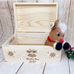 Erinnerungsbox, personalisierte erste Weihnachten Kiste, Erinnerungskiste für Baby oder Kind, zur Geburt, Geburtstag ode Bild 2