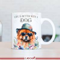 Hunde-Tasse LIFE IS BETTER WITH A DOG mit Chow Chow Bild 3