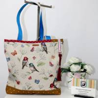 Shopper Handtasche Motiv bunte Vogelwelt Bild 1