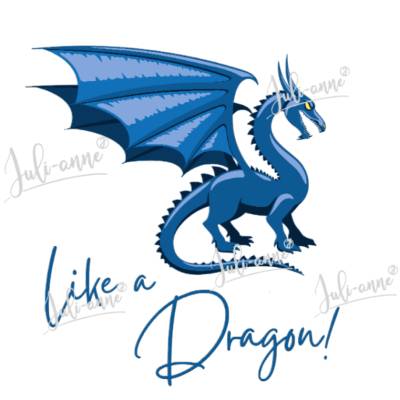 Bügelbild cooler Drache Blau - Like a Dragon