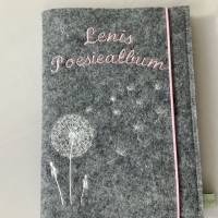 Besticktes Poesiealbum/Tagebuch aus Filz mit Namen Bild 1