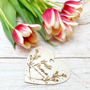 Muttertag, Beste Mama, Holzanhänger für Geschenke oder Blumenstrauß Bild 5