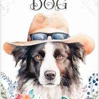 Hundeschild LIFE IS BETTER WITH A DOG mit Border Collie Bild 1