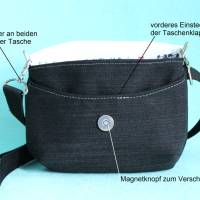 kleine Taschen zum Umhängen// Umhängetasche schwarz // Stofftasche // mini Tasche // canvas Tasche // clutch Tasche Bild 4