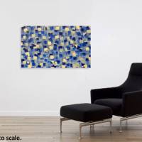 Acrylbilder abstrakt Kunst modern Malerei in Blau Weiß 80 cm x 50 cm Bild 3
