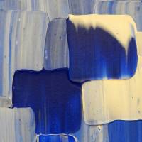 Acrylbilder abstrakt Kunst modern Malerei in Blau Weiß 80 cm x 50 cm Bild 4