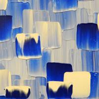 Acrylbilder abstrakt Kunst modern Malerei in Blau Weiß 80 cm x 50 cm Bild 5