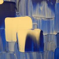 Acrylbilder abstrakt Kunst modern Malerei in Blau Weiß 80 cm x 50 cm Bild 6