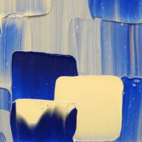 Acrylbilder abstrakt Kunst modern Malerei in Blau Weiß 80 cm x 50 cm Bild 7