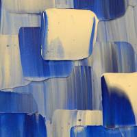 Acrylbilder abstrakt Kunst modern Malerei in Blau Weiß 80 cm x 50 cm Bild 8