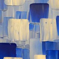 Acrylbilder abstrakt Kunst modern Malerei in Blau Weiß 80 cm x 50 cm Bild 9