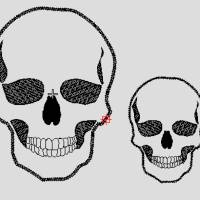 Stickdatei Totenkopf / Skull in 2 Größen 13x18 + 8x11cm Bild 2