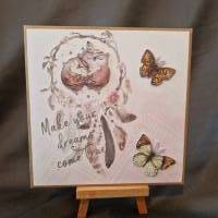 Geschenkverpackung - Eulen - Verpackung zum Geburtstag - Federn - Schmetterlinge - Geburtstag - Kraftpapier Bild 1