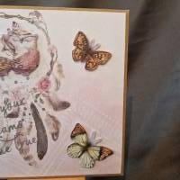 Geschenkverpackung - Eulen - Verpackung zum Geburtstag - Federn - Schmetterlinge - Geburtstag - Kraftpapier Bild 7