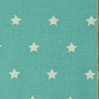 ♕ Baumwollstoff beschichtet Wachstuch mit Sternen blau, mint und grau 50 x 155 cm ♕ Bild 4