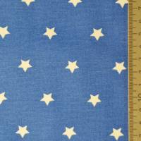 ♕ Baumwollstoff beschichtet Wachstuch mit Sternen blau, mint und grau 50 x 155 cm ♕ Bild 7