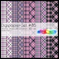 Digipapier Set #85 (pink, rosa, lila)Tartanmuster  zum ausdrucken, plotten & mehr Bild 1
