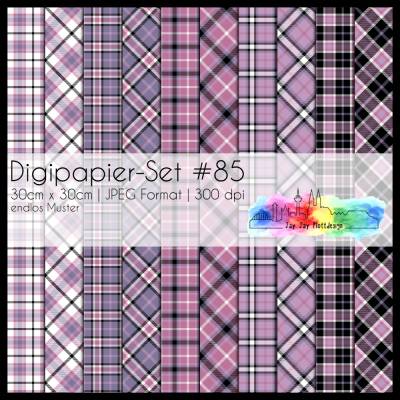 Digipapier Set #85 (pink, rosa, lila)Tartanmuster  zum ausdrucken, plotten & mehr