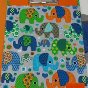 Hübsche Maltasche/Zeichentasche für Kids - grau/blau/bunt Elefanten Bild 9