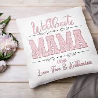 Geschenk beste Mama- Kissen mit Namen- Muttertagsgeschenke- Mama Geschenke Bild 1