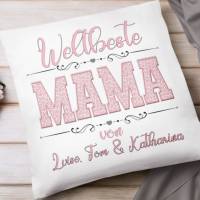 Geschenk beste Mama- Kissen mit Namen- Muttertagsgeschenke- Mama Geschenke Bild 2