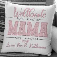 Geschenk beste Mama- Kissen mit Namen- Muttertagsgeschenke- Mama Geschenke Bild 3