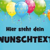 Banner zur Einschulung - Kinderparty - Jubiläum 100 x 50 cm | Bunte Luftballons - blau Bild 2