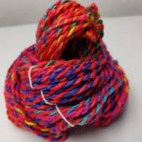 100 g Strang Candy Silk Yarn, Maulbeerseide, Bouretteseide, rot-bunt, 90 m Bild 2