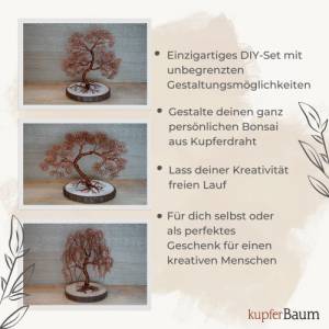 Bastelset Drahtbaum - Geschenkidee für Bastler - Material für ein Kunstwerk aus Draht inklusive Anleitung Bild 5
