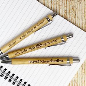 Kugelschreiber personalisiert mit Wunschgravur, Bürobedarf, Geschenk Vatertag, Bester Papa Bild 1