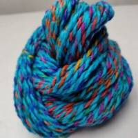 100 g Strang Candy Silk Yarn, Maulbeerseide, Bouretteseide, türkis-bunt, 90 m Bild 2