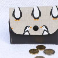 kleine Geldbörse Damen / Pinguin Motiv / kleiner Geldbeutel Damen/ Kinderportemonnaie / kleines Portemonnaie / beige Bild 7