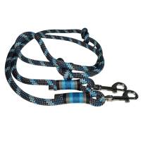 Leine Halsband Set verstellbar, dunkelgrau, petrol, hellblau, Wunschlänge Bild 2