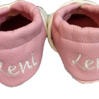 Krabbelschuhe Lauflernschuhe Baby Schuhe Schmetterling  Leder personalisiert Bild 3