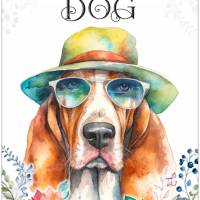 Hundeschild LIFE IS BETTER WITH A DOG mit Basset Hound Bild 1