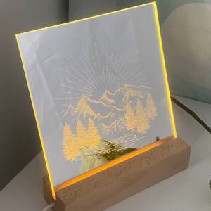 Personalisierter Spiegel, 15x15 cm, Dekoration, Motiv Berge, Dekoration für zu Hause Bild 6
