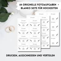 64 Fotoaufgaben zur Hochzeit als PDF Download | leere Blanko Seiten zum selbst drucken | Last Minute Hochzeitsidee | Hoc Bild 4