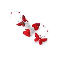 Girlande Schmetterling Herzchen Fensterhänger rot Punkte Bild 2