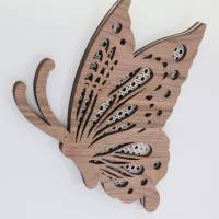 Rattan Schmetterling aus Nussbaum Holz | Boho Schmetterlinge | Rattan | Schmetterling für Kinderzimmer | Wohnzimmer | Bild 3