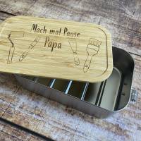 Brotdose Papa | Lunchbox personalisiert | Mepal Edelstahl Brotdose | Brotdose für Erwachsene | Edelstahl Brotbox Bild 3