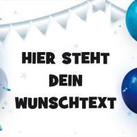 Banner zur Einschulung - Kinderparty - Jubiläum 100 x 50 cm | Bunte Luftballons - blau silbern Bild 2