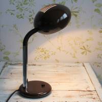 braune Tischlampe mit beweglichem Schirm Vintage Bild 4