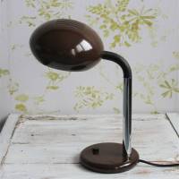 braune Tischlampe mit beweglichem Schirm Vintage Bild 5
