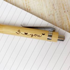 Kugelschreiber, I love you, Bürobedarf, personalisierte Geschenke für jeden Anlass, Wunschgravur Bild 3